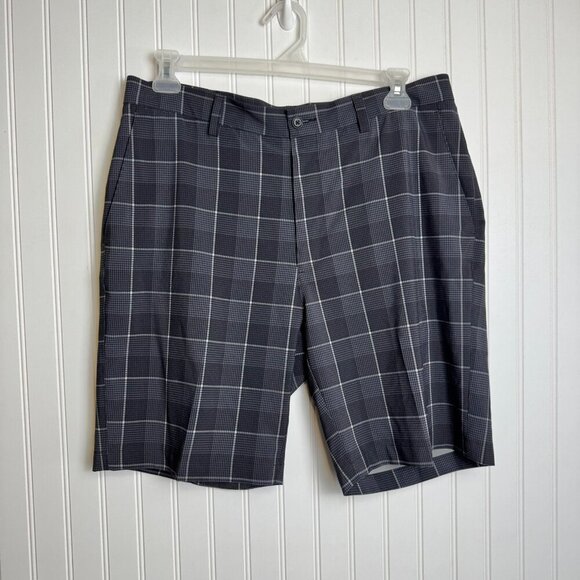 Roundtree & York Performance Grey Plaid Men's Golf Shorts O20 - Picture 1 of 5